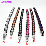 Biker Bicycle Cuff Bracelet Punk Rock Motorcycle Chain Bangle Stainless Steel