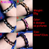 Biker Bicycle Cuff Bracelet Punk Rock Motorcycle Chain Bangle Stainless Steel