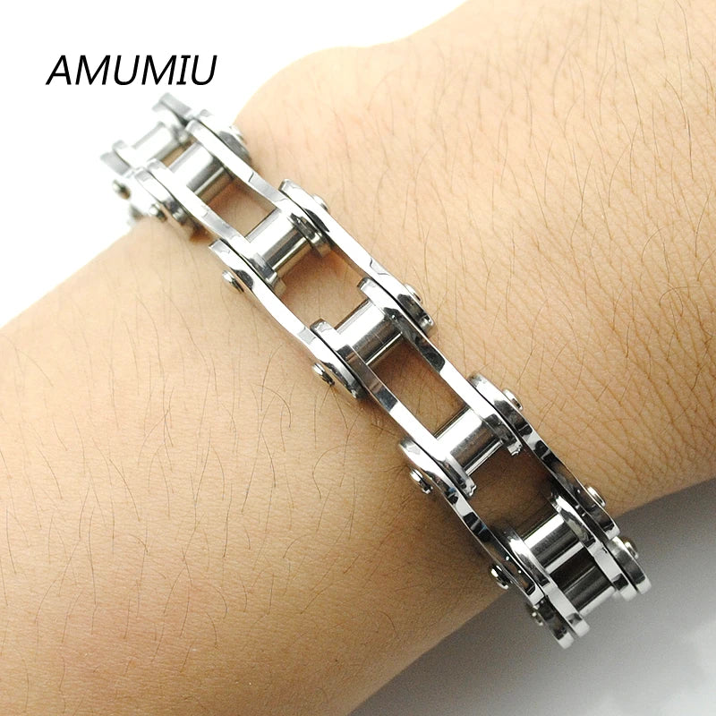 Men's Stainless Steel Biker Chain Bracelet HZB051