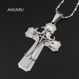 Men Women Cross Pendant Necklace Stainless Steel HZP247
