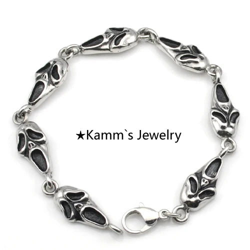 Skull Stainless Steel Bracelet Biker Punk Rock High KB553
