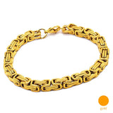 Silver Byzantine Chain Bracelet Stainless Steel Men's Jewelry