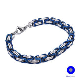 Silver Byzantine Chain Bracelet Stainless Steel Men's Jewelry