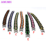 Orange Pink Punk Jewelry Biker Chain Men's Bracelet Titanium Steel