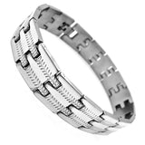 Stainless Steel ID Bracelets for Women Men Zircon Stone Couple Jewelry Bangle
