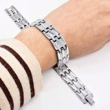 Stainless Steel ID Bracelets for Women Men Zircon Stone Couple Jewelry Bangle