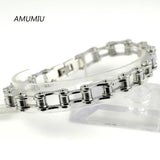 Punk Stainless Steel Bracelet Men Biker Chain HZB017