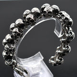 Men's Stainless Steel Skull Bracelet - Punk Rock Biker Jewelry