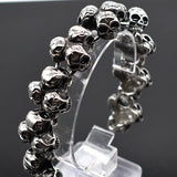 Men's Stainless Steel Skull Bracelet - Punk Rock Biker Jewelry