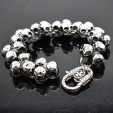 Men's Stainless Steel Skull Bracelet - Punk Rock Biker Jewelry