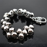 Men's Stainless Steel Skull Bracelet - Punk Rock Biker Jewelry