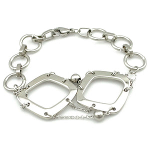 Stainless Steel Bracelet Double Rhombus Lady Jewelry Gift