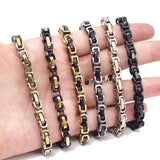 Silver Byzantine Stainless Steel Chains Bracelet for Men Women