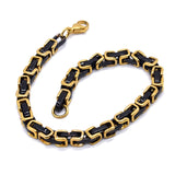 Silver Byzantine Stainless Steel Chains Bracelet for Men Women