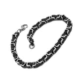 Silver Byzantine Stainless Steel Chains Bracelet for Men Women