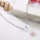925 Silver Pearl Necklace Women's Fine Jewelry