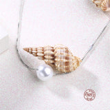 925 Silver Pearl Necklace Women's Fine Jewelry