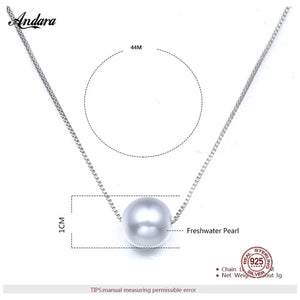 925 Silver Pearl Necklace Women's Fine Jewelry
