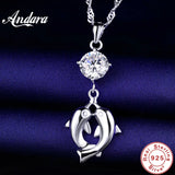 925 Silver Dolphin Pendant Necklace for Women