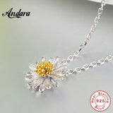 Chrysanthemum Pendant 925 Sterling Silver Necklace Charm for Women