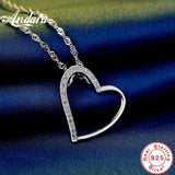 925 Silver Forever Love Heart Pendant Necklace Women Gift