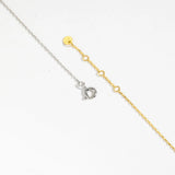 925 Sterling Silver CZ Charm Chain Bracelet
