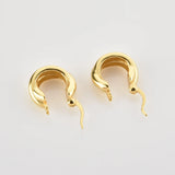 925 Silver Cross Hoop Earrings 6.4mm Thick