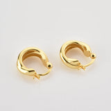 925 Silver Cross Hoop Earrings 6.4mm Thick