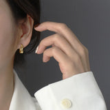 925 Silver Cross Hoop Earrings 6.4mm Thick