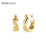 925 Silver Cross Hoop Earrings 6.4mm Thick