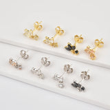 925 Silver Turquoise Zircon Stud Earring Fine Jewelry