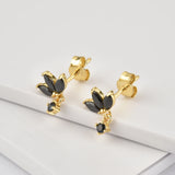 925 Silver Turquoise Zircon Stud Earring Fine Jewelry