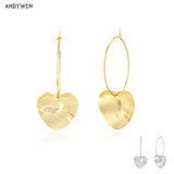 925 Silver Heart Hoop Piercing Pendant Love Women Wedding Party Jewels