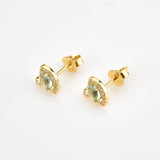 925 Silver Eye Stud Earring Crystal CZ Women Piercing Jewelry