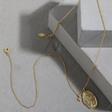 925 Sterling Silver Coins Flower Pendant Long Chain Necklace