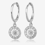 925 Sterling Silver Coins Drop Earrings Rock Punk Coins Jewelry