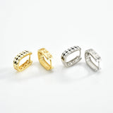 925 Silver Enamel Hoops Ovals Women Circle Crystal Fine Jewelry
