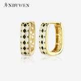 925 Silver Enamel Hoops Ovals Women Circle Crystal Fine Jewelry