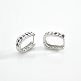 925 Silver Enamel Hoops Ovals Women Circle Crystal Fine Jewelry