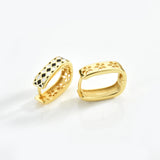 925 Silver Enamel Hoops Ovals Women Circle Crystal Fine Jewelry