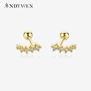 925 Silver Clear Zircon Piercing Stud Earring