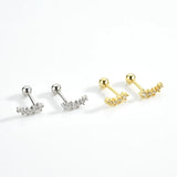 925 Silver Clear Zircon Piercing Stud Earring