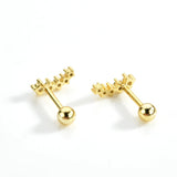 925 Silver Clear Zircon Piercing Stud Earring