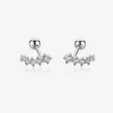 925 Silver Clear Zircon Piercing Stud Earring