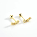 925 Silver Clear Zircon Piercing Stud Earring