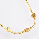 925 Silver Rainbow Flower Choker Necklace Zircon CZ Chain