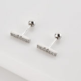 925 Silver Line Stud Earring Wedding Jewelry