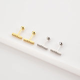 925 Silver Line Stud Earring Wedding Jewelry