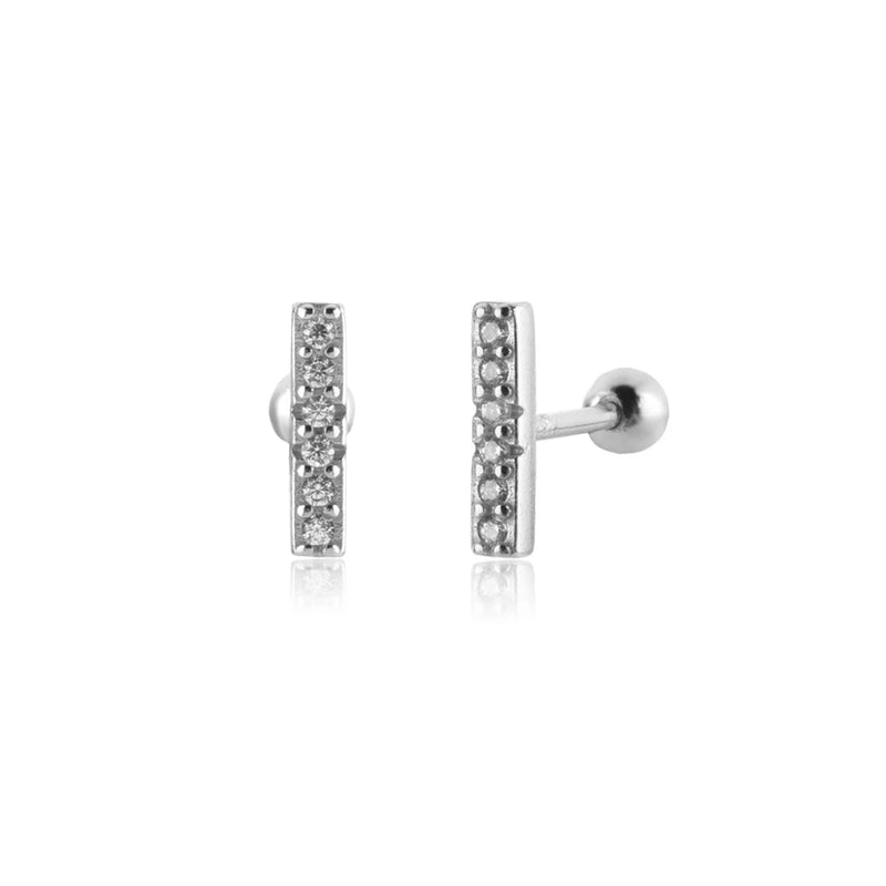 925 Silver Line Stud Earring Wedding Jewelry