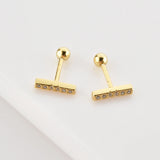 925 Silver Line Stud Earring Wedding Jewelry